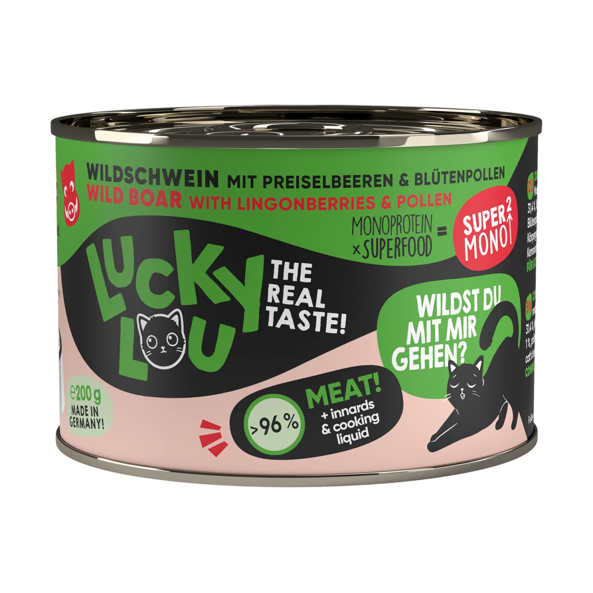 Lucky Lou SuperMono² Wildschwein 200g.-Dose 1 Lucky Lou SuperMono² Wildschwein 200g.-Dose