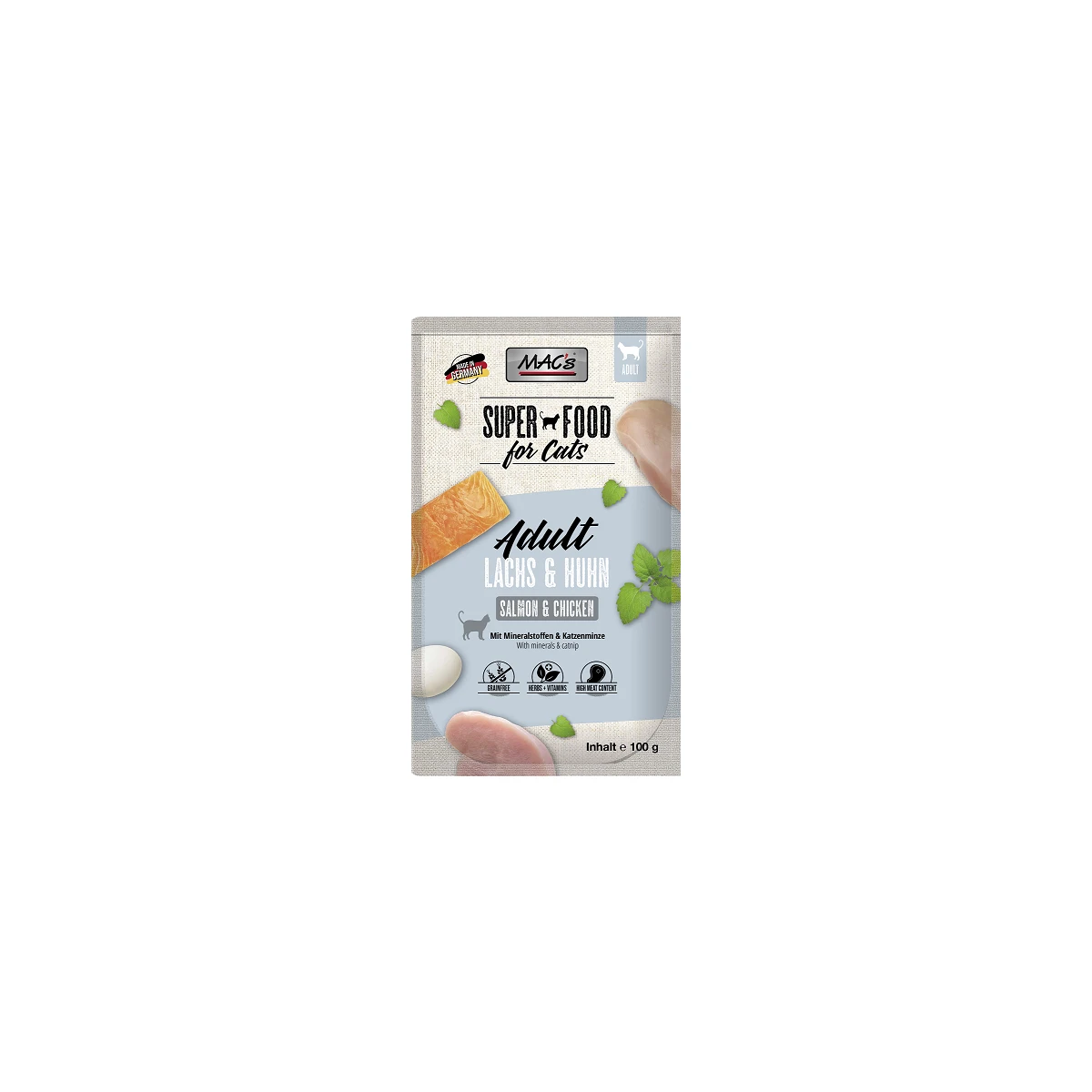 Macs Cat Lachs & Huhn 100g. 1 Macs Cat Lachs & Huhn 100g.