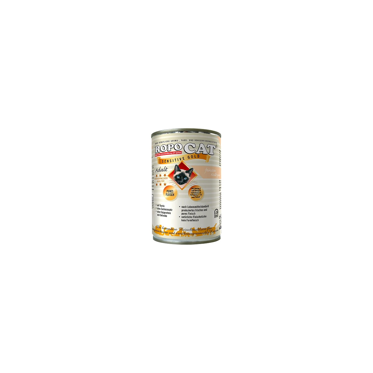Ropocat Sensitive Gold Feines Kalb Pur 400g. 1 Ropocat Sensitive Gold Feines Kalb Pur 400g.